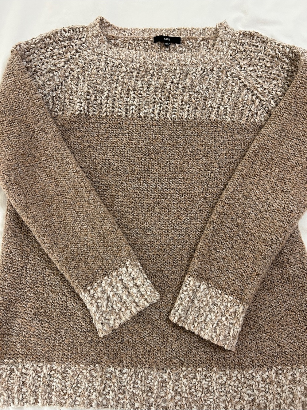 Fate Marled Tan Crewneck Sweater